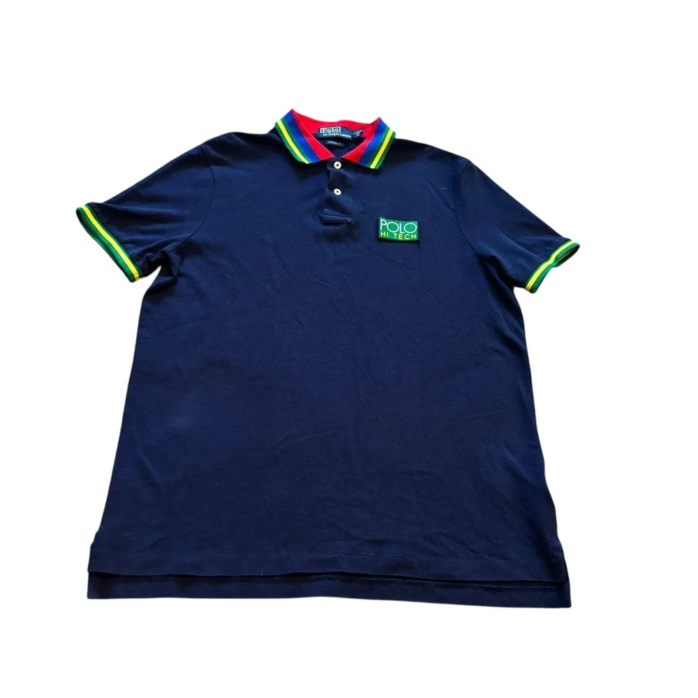 Polo Ralph Lauren Men's Classic Fit Navy‎ Hi Tech Short Sleeve Polo Shirt Size M
